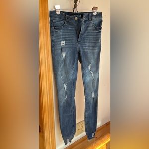 🔵 Express Denim Ankle Legging size 4, distressed